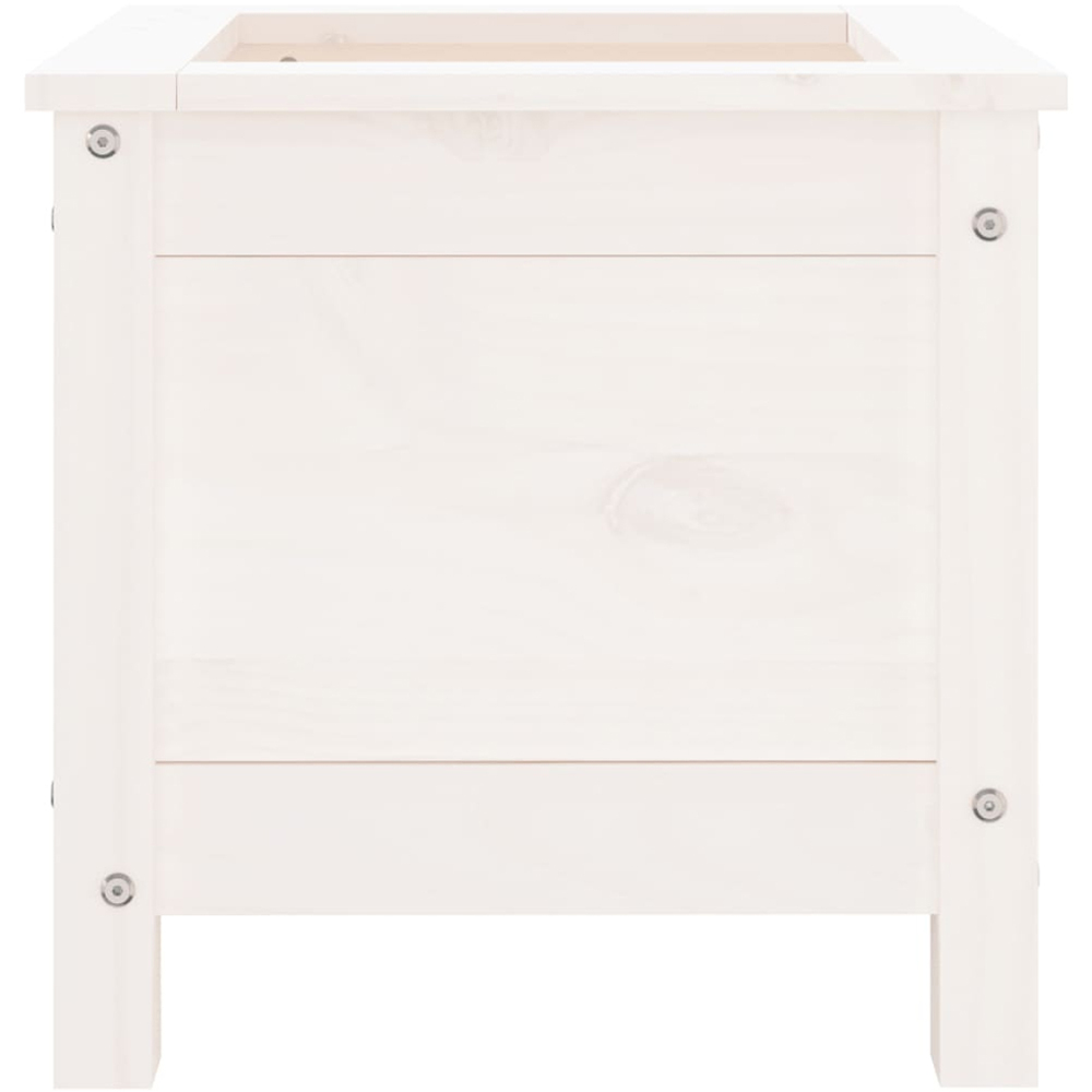 vidaXL White Solid Pine Wood Garden Planter 39 x 40 x 40cm Image 4