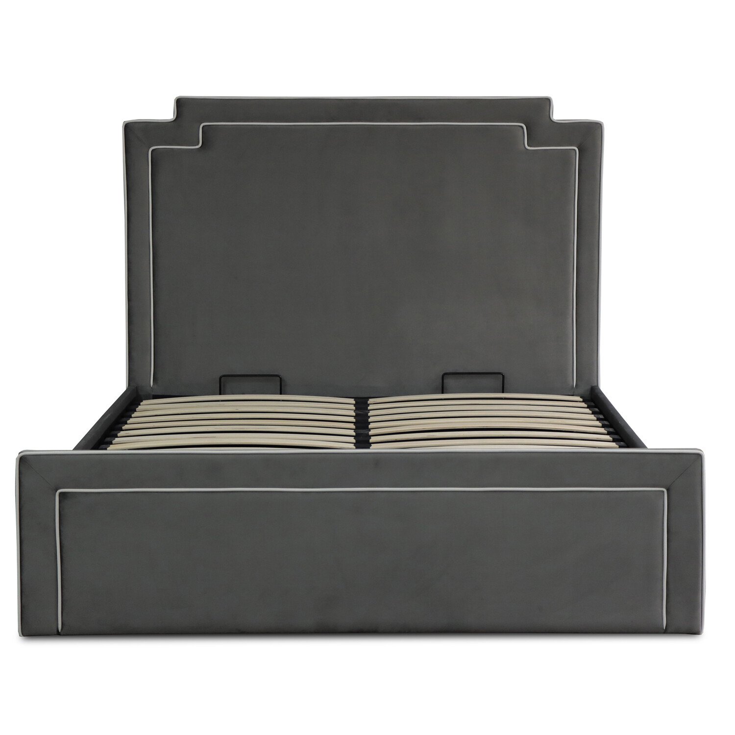 Amelia Double Grey Ottoman Bed Image 6
