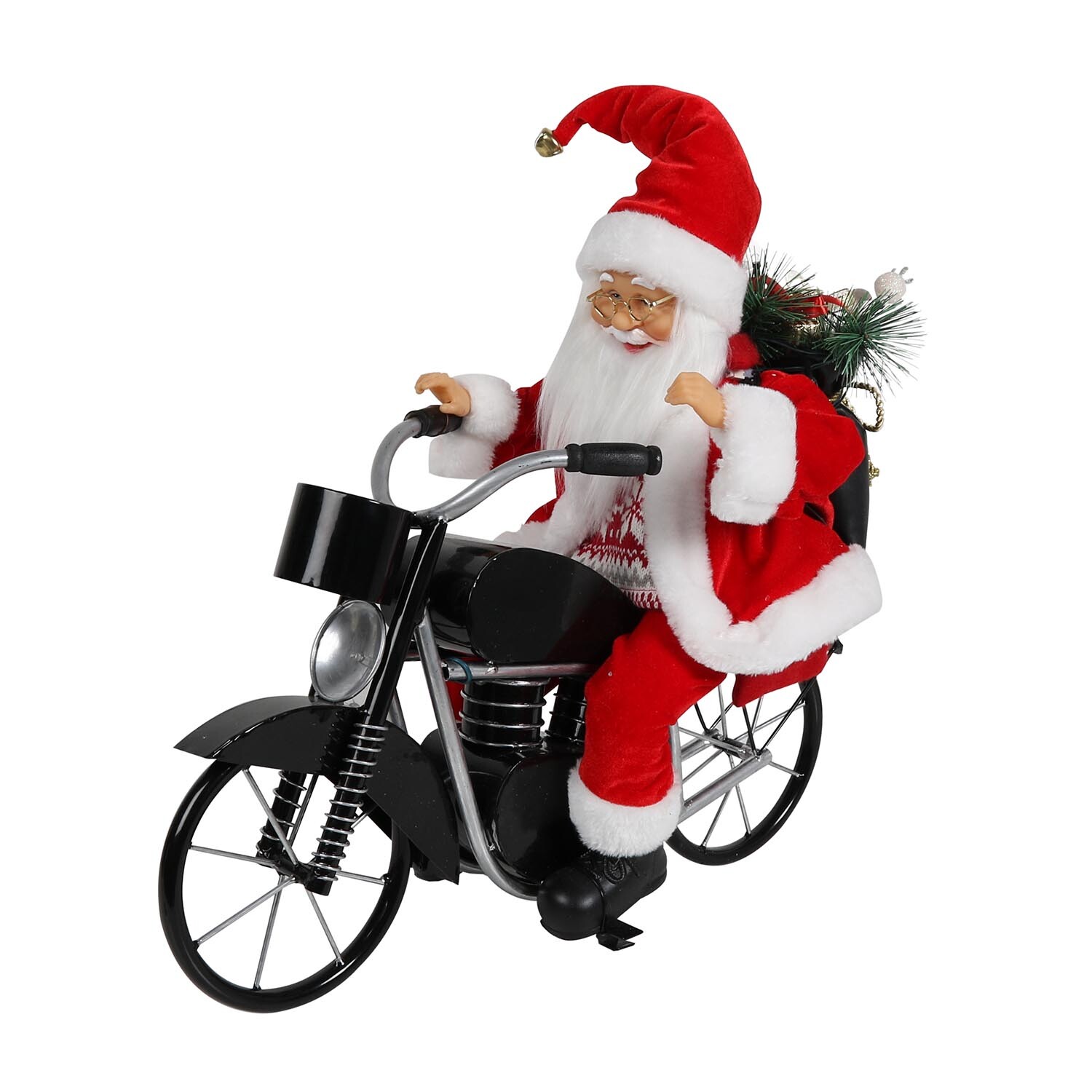 Musical Santa Riding Motorbike - Red Image 5