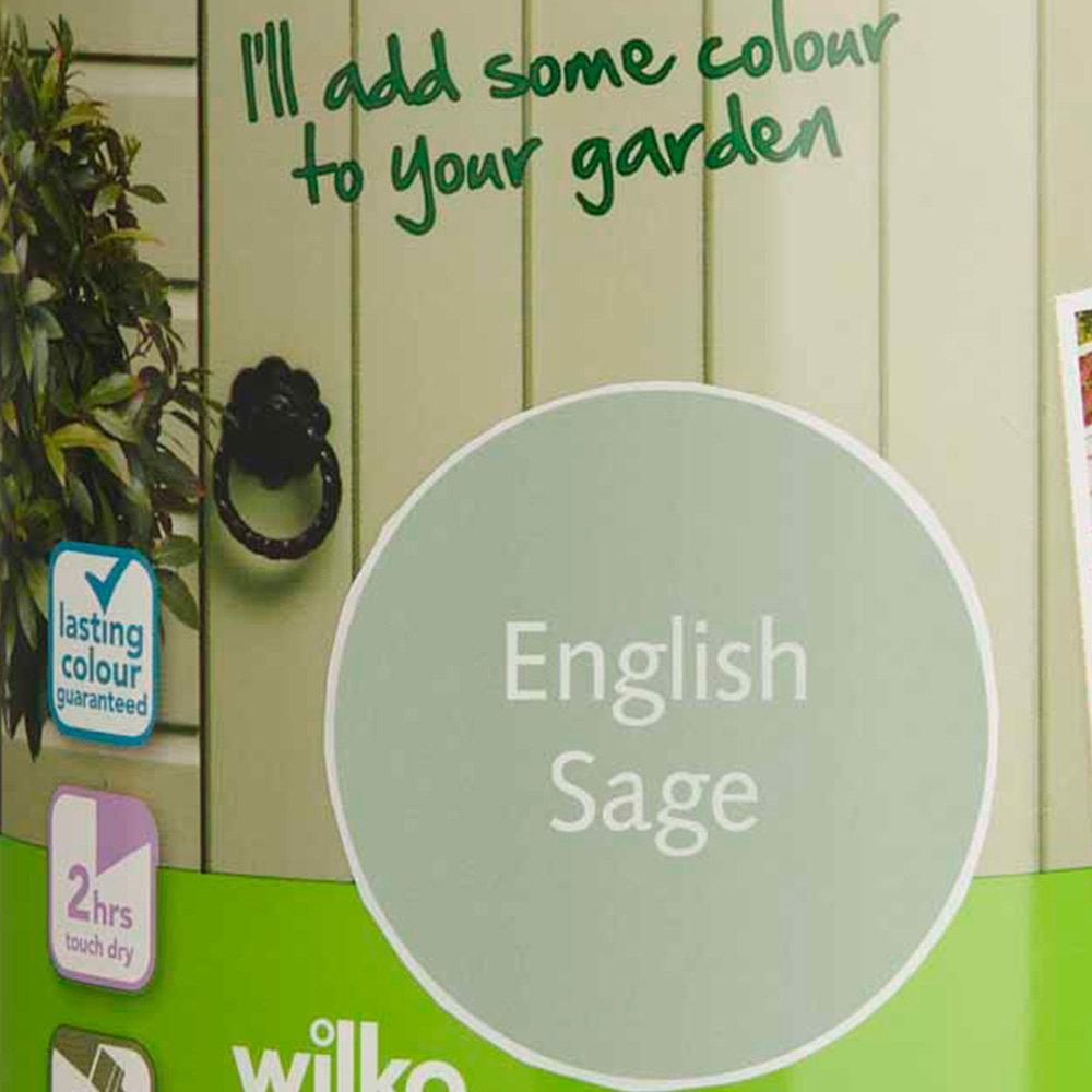Wilko Garden Colour English Sage Green Wood Paint 1L Image 3