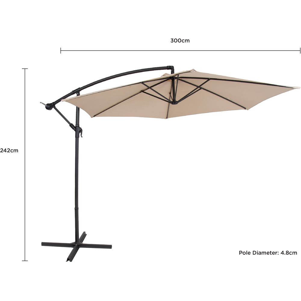 Charles Bentley Beige Hanging Cantilever Parasol 3m Image 9