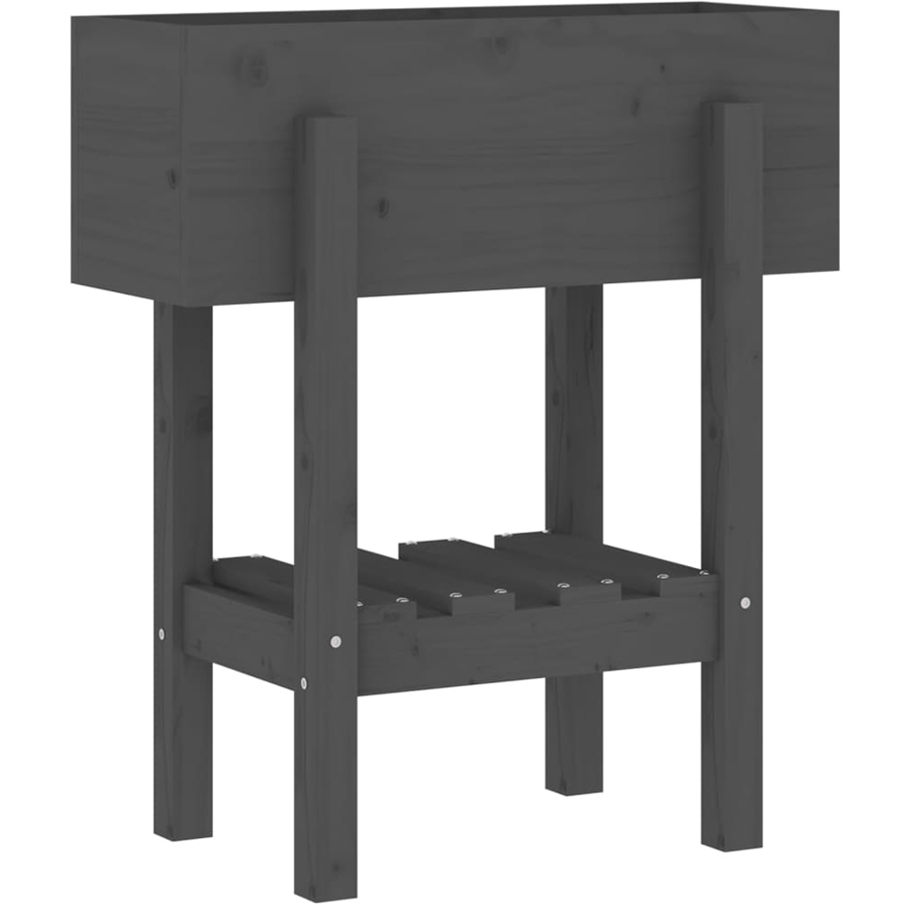 vidaXL Grey Pine Wood Garden Planter 69 x 30 x 62cm Image 1