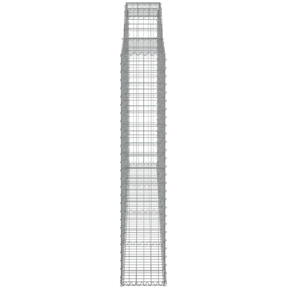 vidaXL Silver Galvanised Iron Arched Gabion Basket 300 x 30 x 160/180cm 7 Pack Image 3