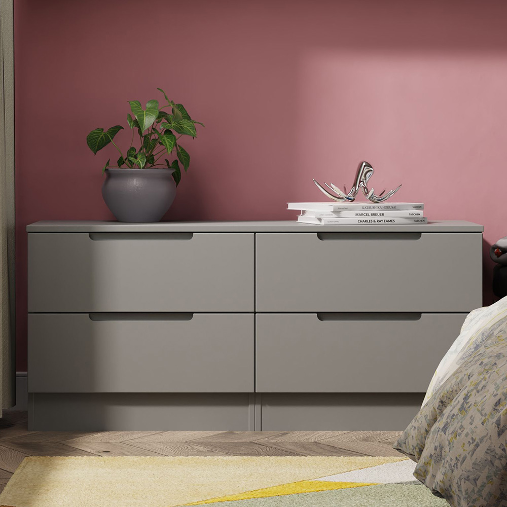 Crowndale Milan 4 Drawer Dusk Grey Bed Box Ready Assembled Image 1
