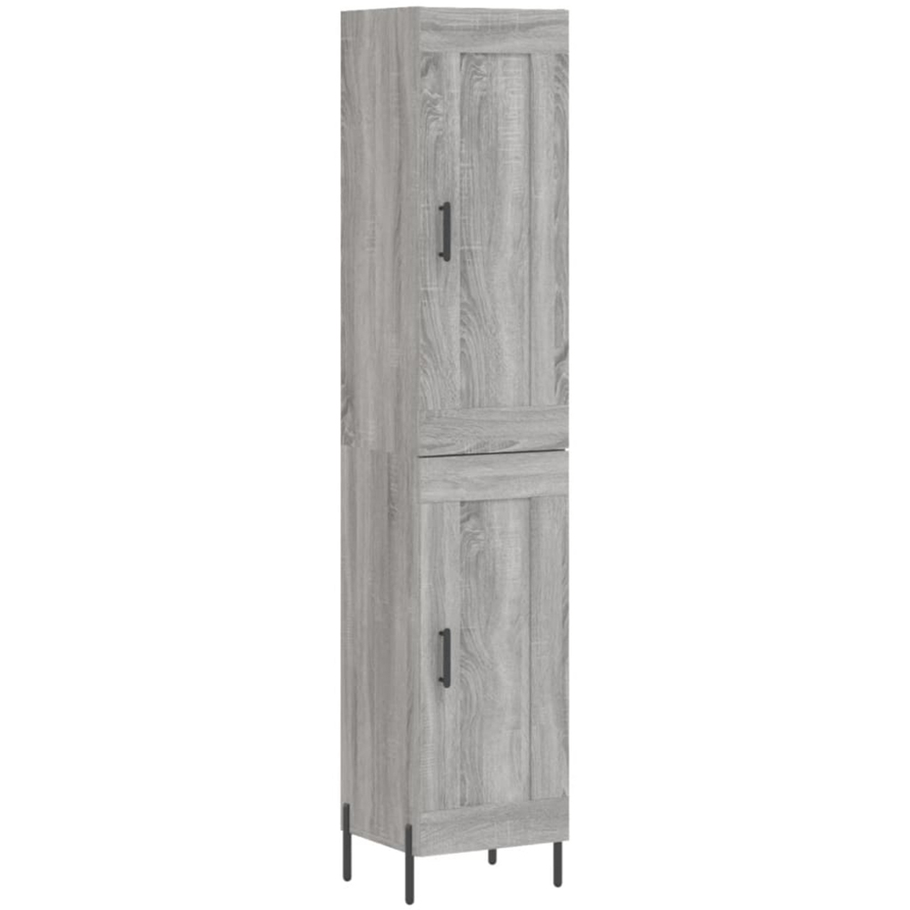 vidaXL 2 Door Grey Sonoma Highboard with Metal Feet Image 2