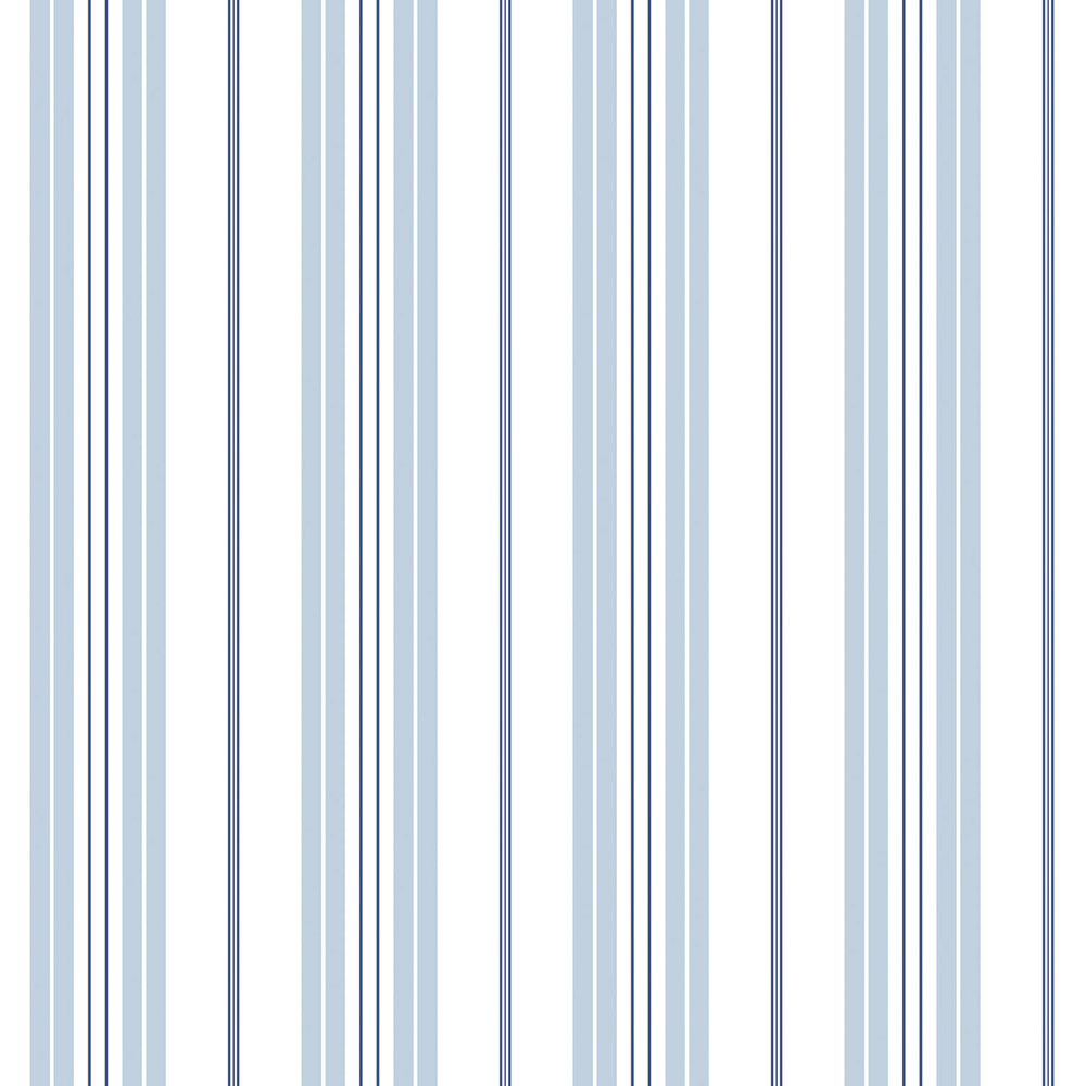 Galerie Deauville 2 Striped Light Blue White and Navy Blue Wallpaper Image 1