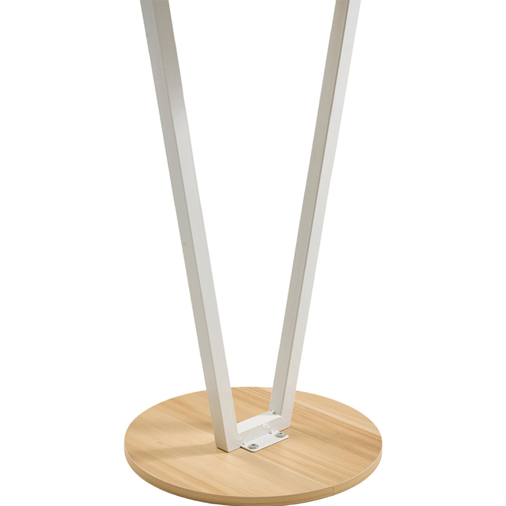 Living and Home Light Walnut Round Side Table with White Steel Frame Image 5
