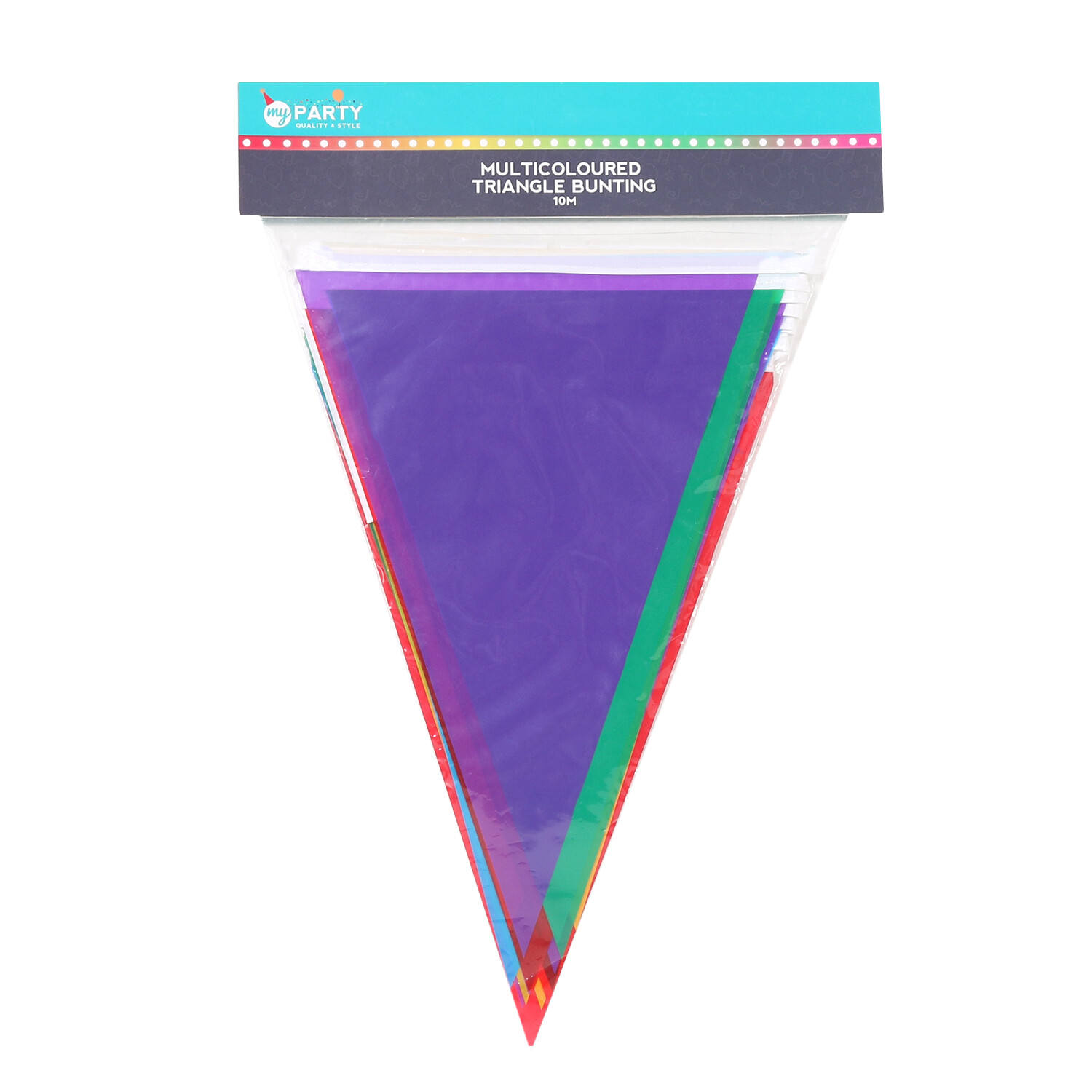 Multicoloured Triangle Bunting Image 1
