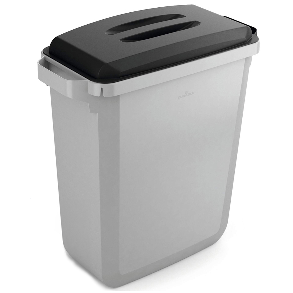 Durable DURABIN ECO Rectangular Food Safe Grey Recycling Bin 60L Image 4