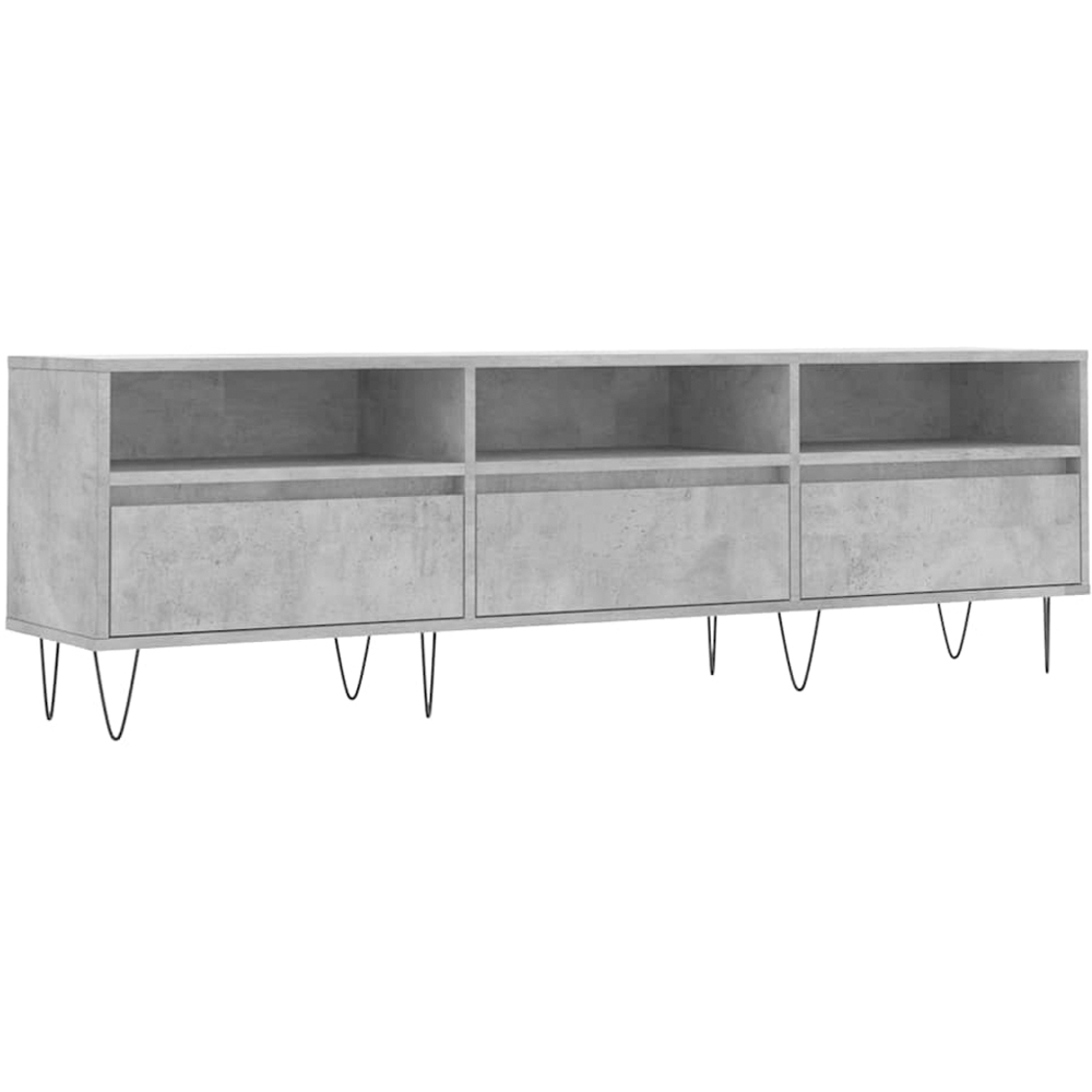 vidaXL 3 Drawer 3 Shelf Concrete Grey TV Cabinet Image 2