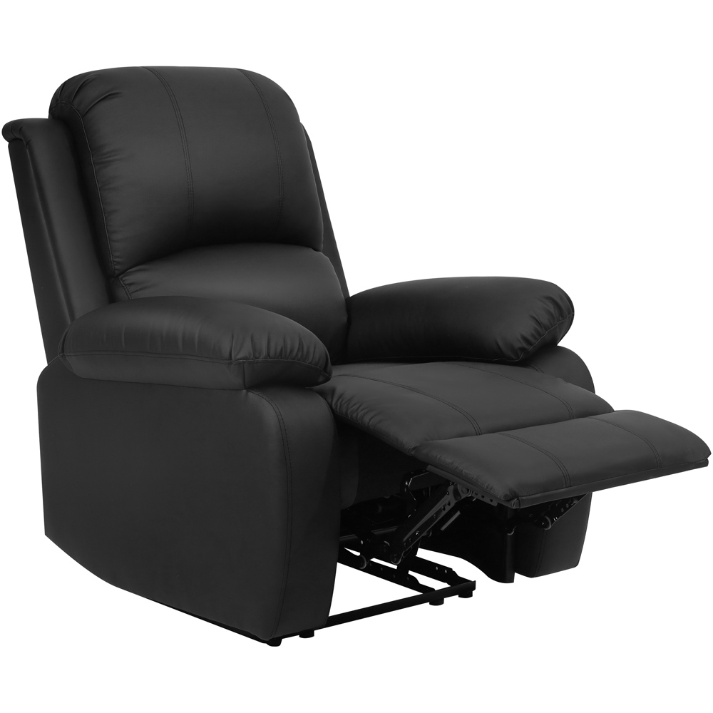 Brooklyn Black Bonded Leather Manual Recliner Chair Image 2