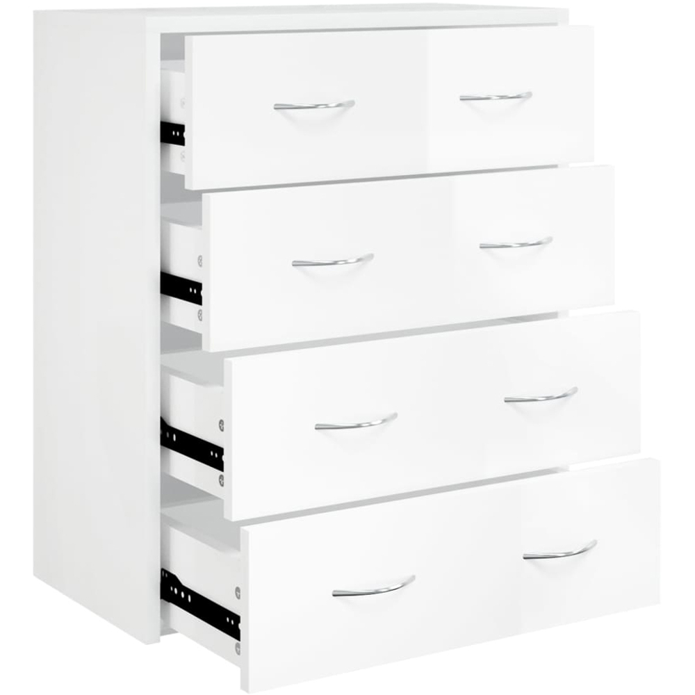 vidaXL 4 Drawer High Gloss White Sideboard Image 2
