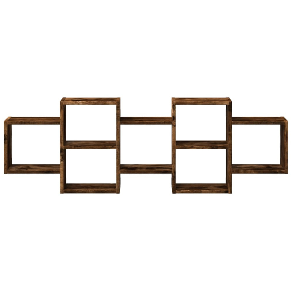 vidaXL 129 x 18 x 42cm Smoked Oak Wall Shelf Image 3