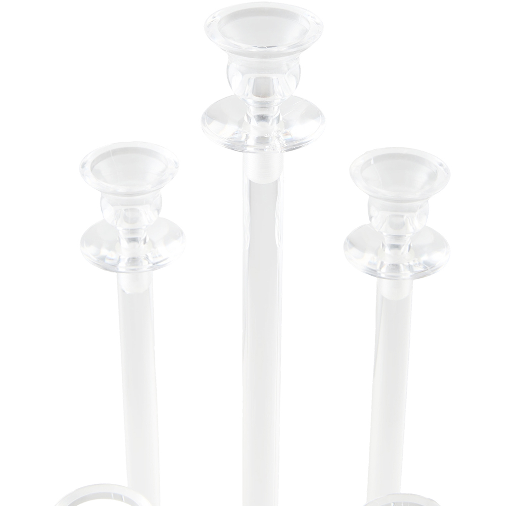 Living and Home 5-Arm Clear Acrylic Candle Holder 66cm Image 6