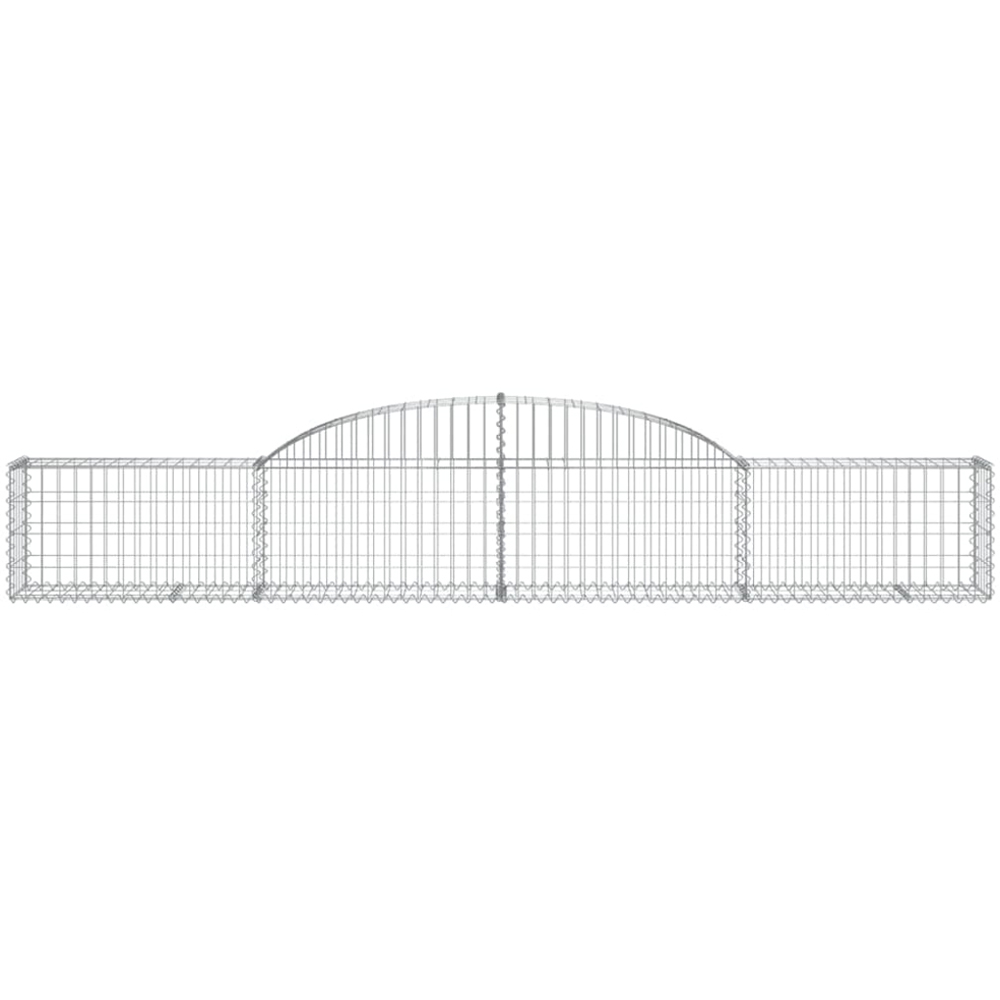 vidaXL Silver Galvanised Iron Gabion Basket 300 x 30 x 40/60cm 8 Pack Image 2