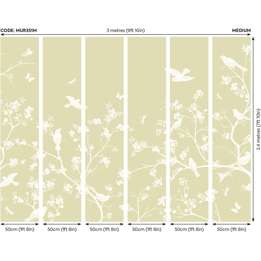 Origin Murals Blossom Trail Green Wall Mural Image 3