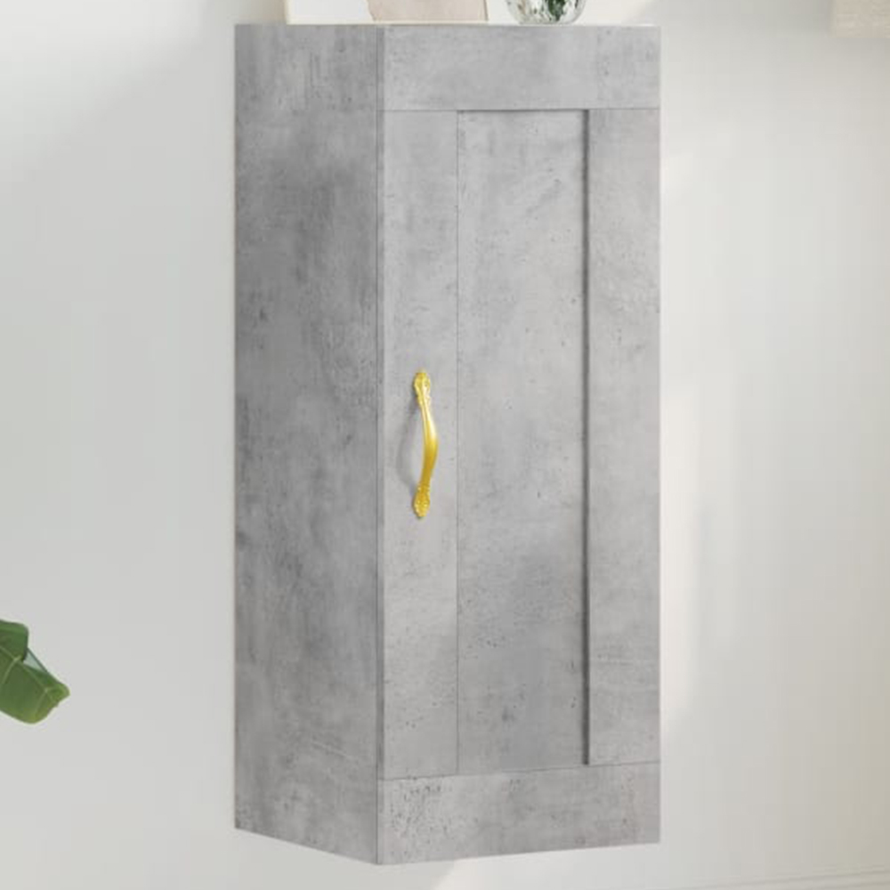 vidaXL Single Door Concrete Grey Wall Mounted Slim Cabinet Image 1