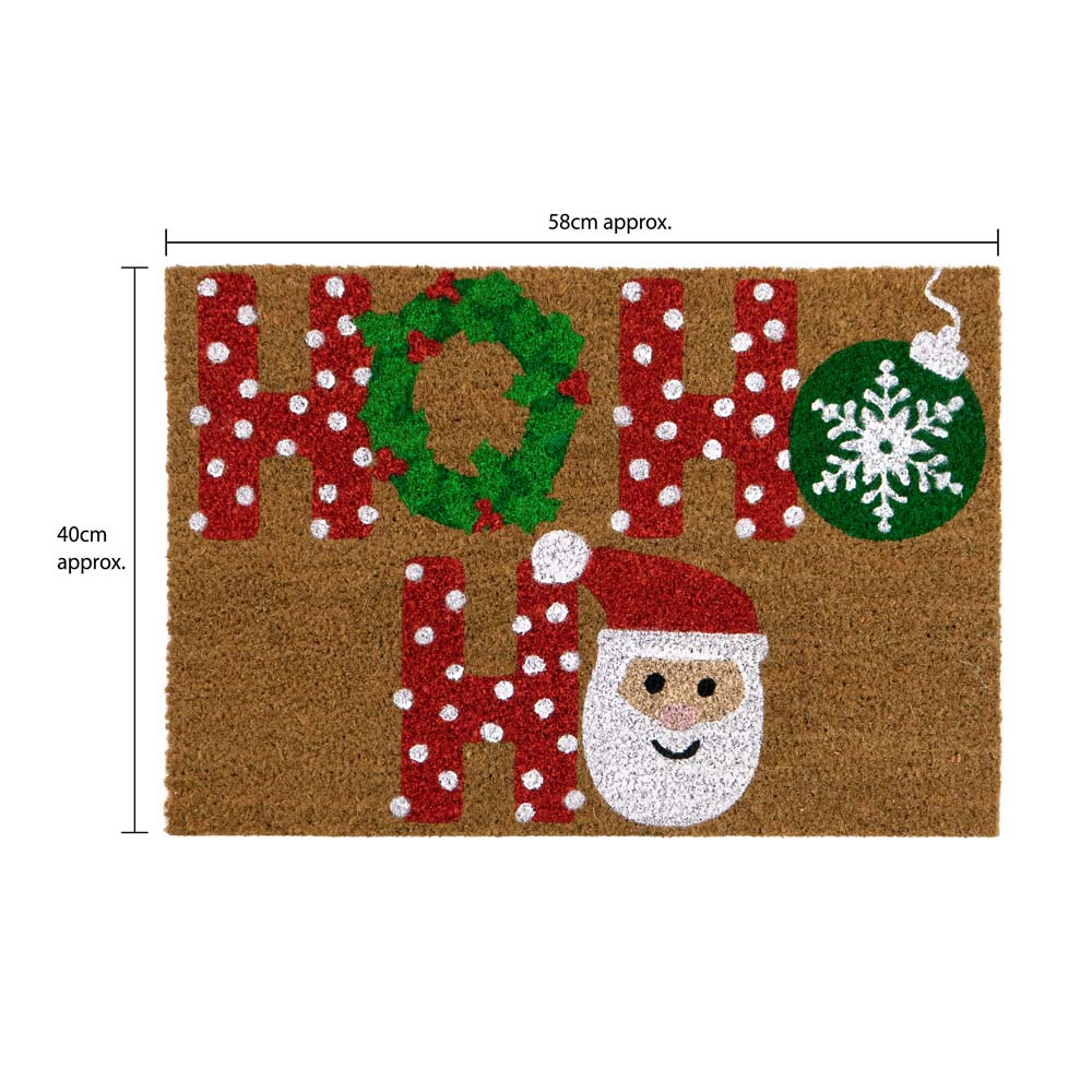 JVL Festive Christmas Ho Ho Ho Latex Backed Coir Doormat 40 x 58cm Image 9