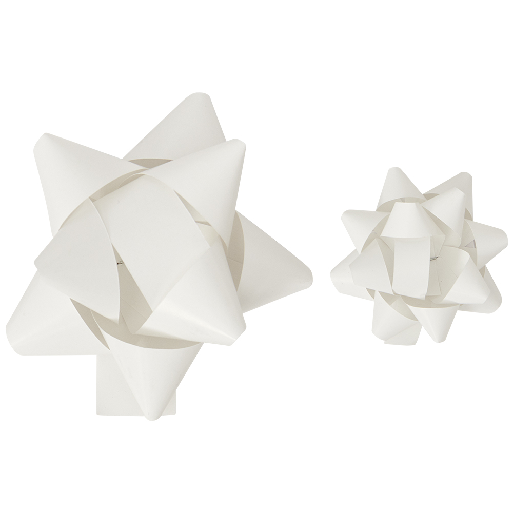 Wilko Assorted Silver and White Bows 25 Pack Image 4