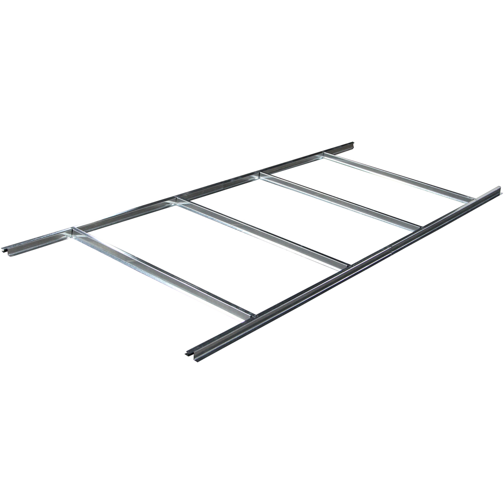 Rowlinson Trentvale Metal Apex Shed Light Grey with Foundation Kit 8 x 6ft Image 3