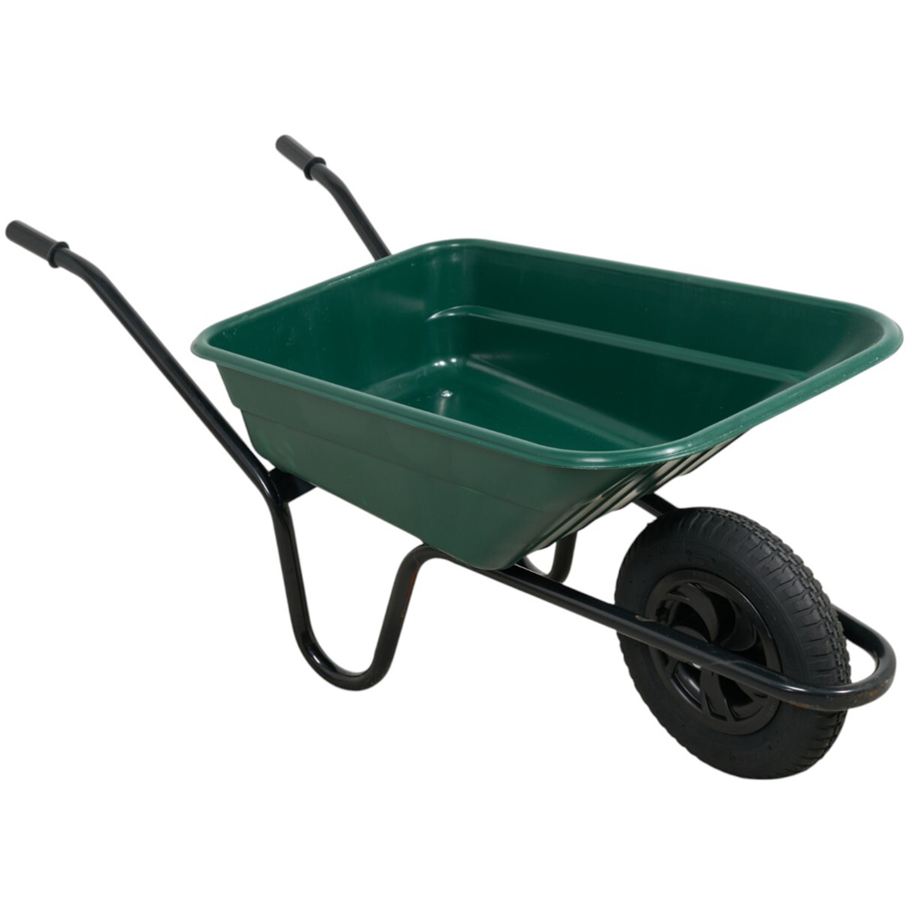 Shire Poly Pneumatic Wheelbarrow Green Image 1