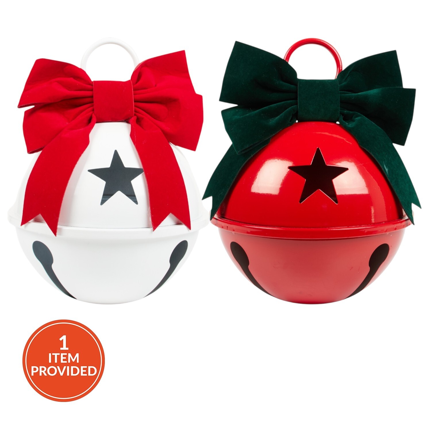 Velvet Bow Bell Wall Decoration Image 1