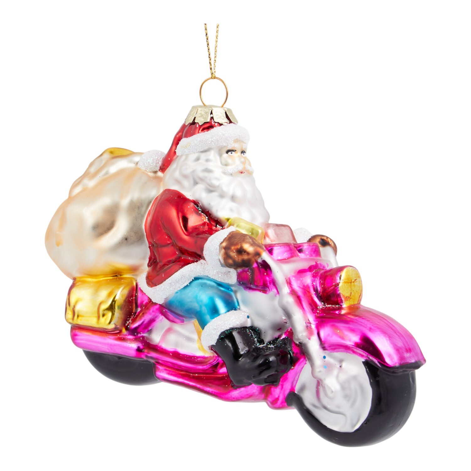 Santa Riding Motorbike Hanging Decoration Image 2