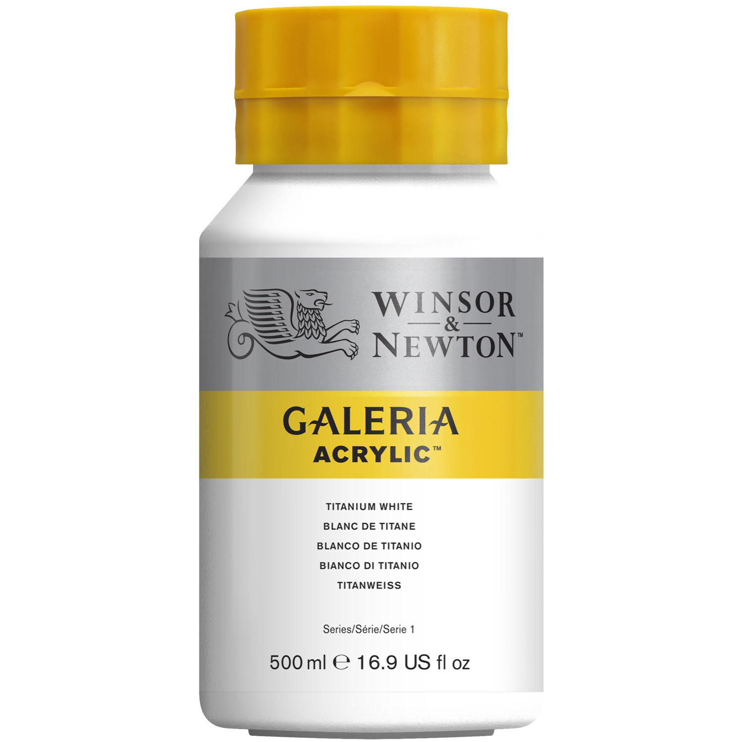 Winsor & Newton Galeria Titanium White Acrylic Paint 500ml Image 1