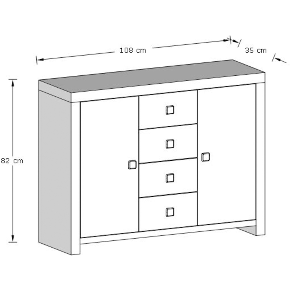 GFW Jakarta 2 Door 4 Drawer Mango Sideboard Image 9