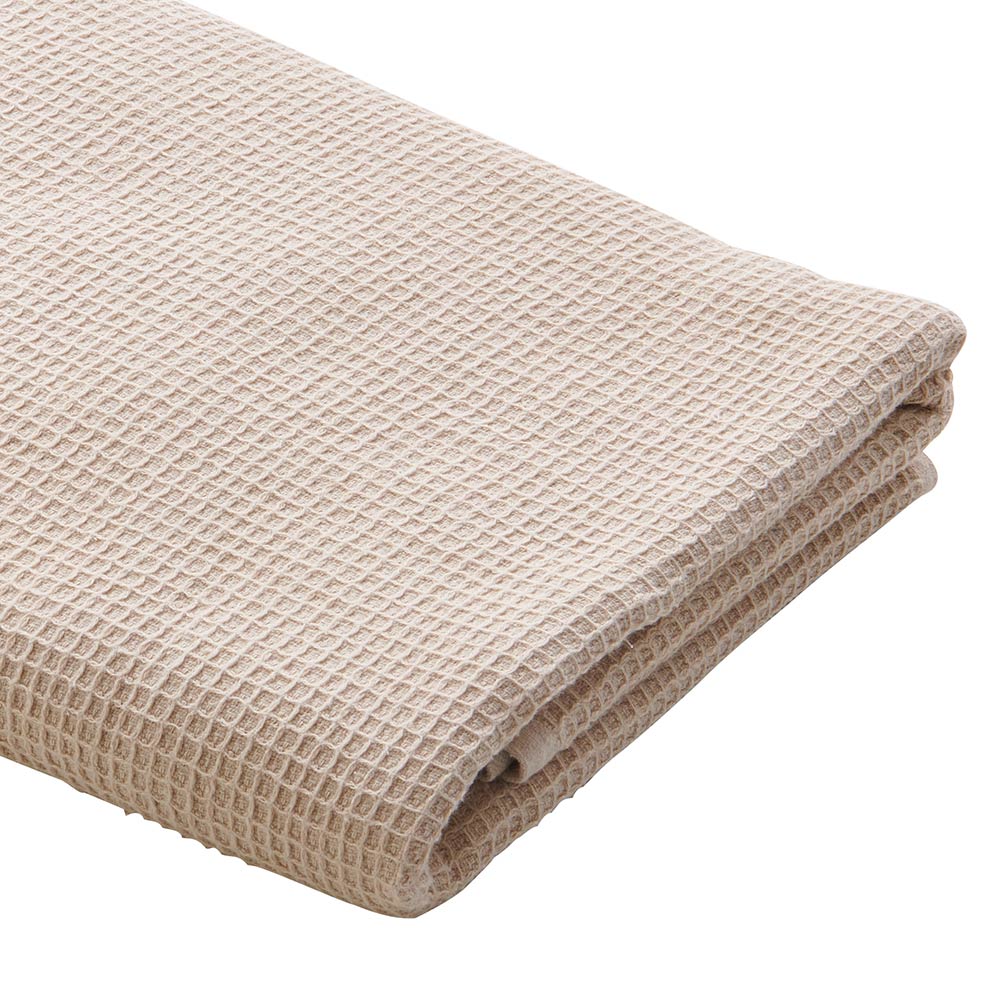 Wilko Waffle Textured Cotton Oatmeal Bath Towel Image 5