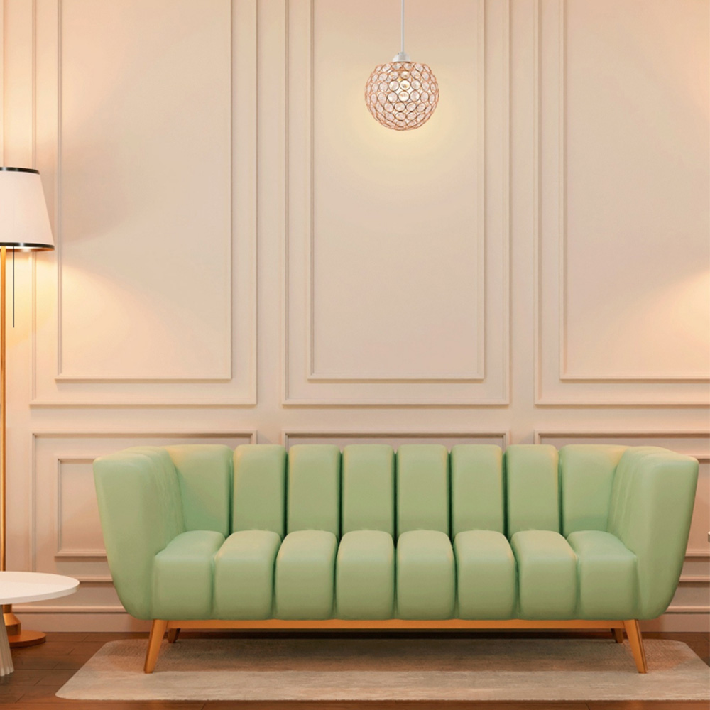 Happy Homewares Round Copper Globe Small Clear Acrylic Beads Pendant Shade Image 2