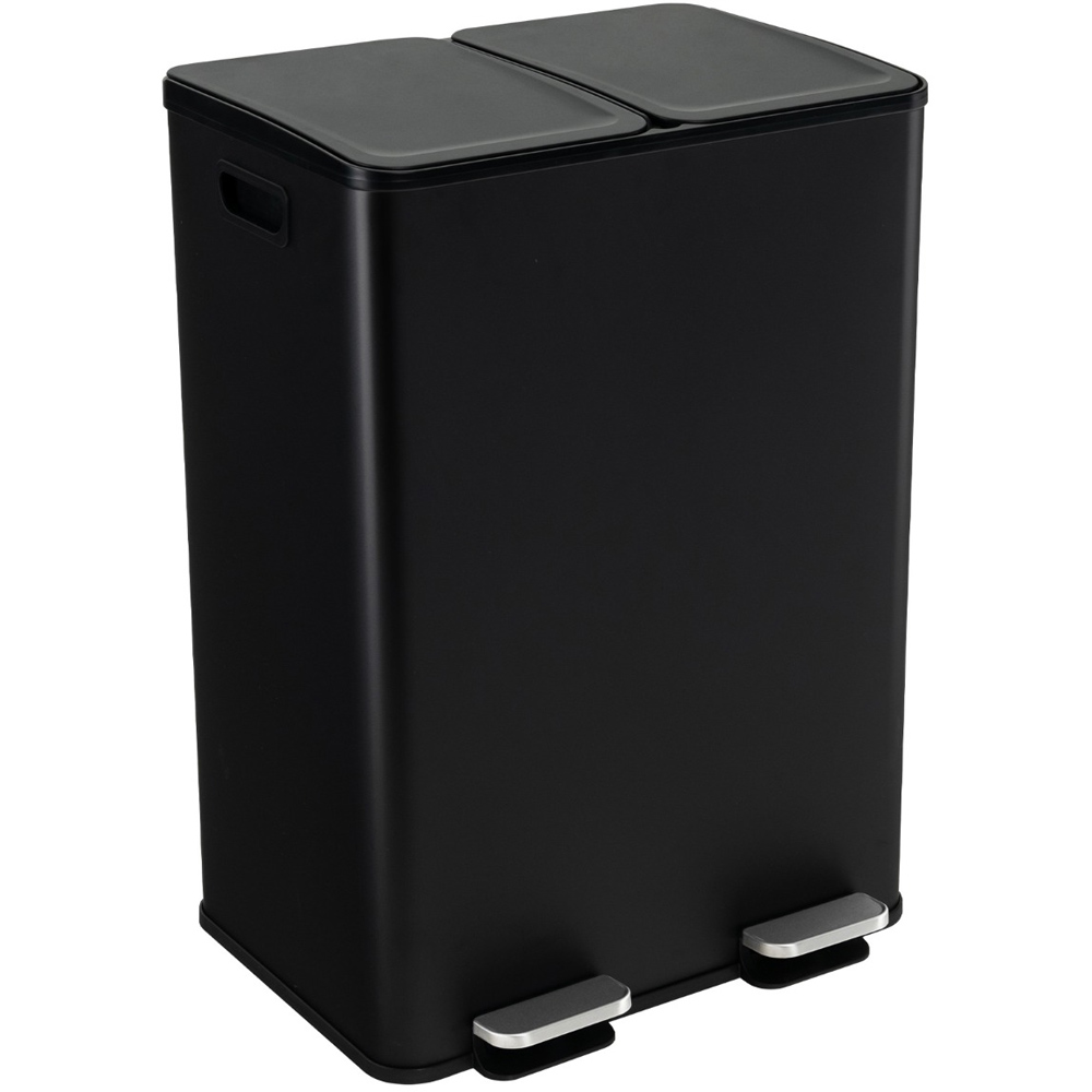 Costway Black Trash Can with 2 Deodoriser Compartment 60L Image 1