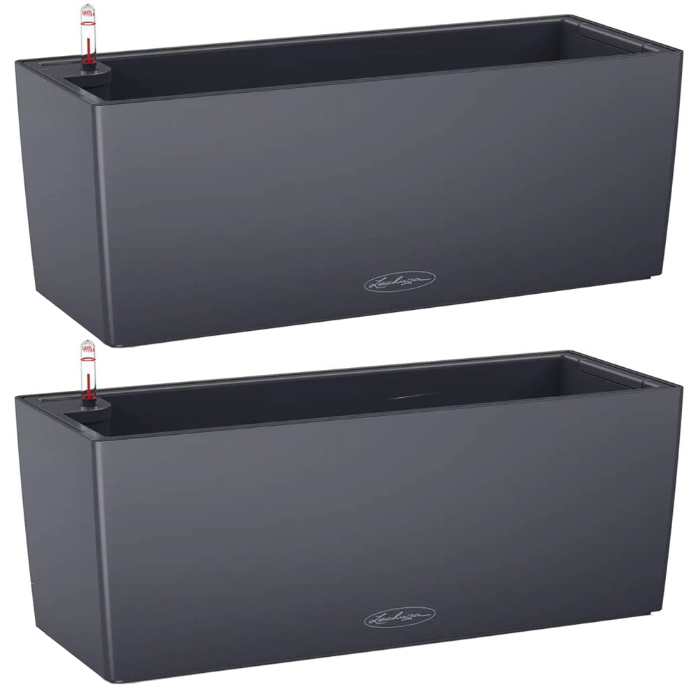 Lechuza Balconera Slate Polyresin Self Watering Window Box Planter 50cm 2 Pack Image 1