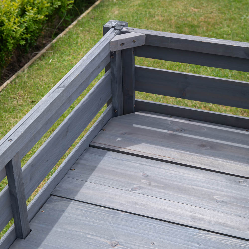 Samuel Alexander Grey Wooden Large Raised Garden Bed Planter with Slatted Base 75 x 123cm Image 8