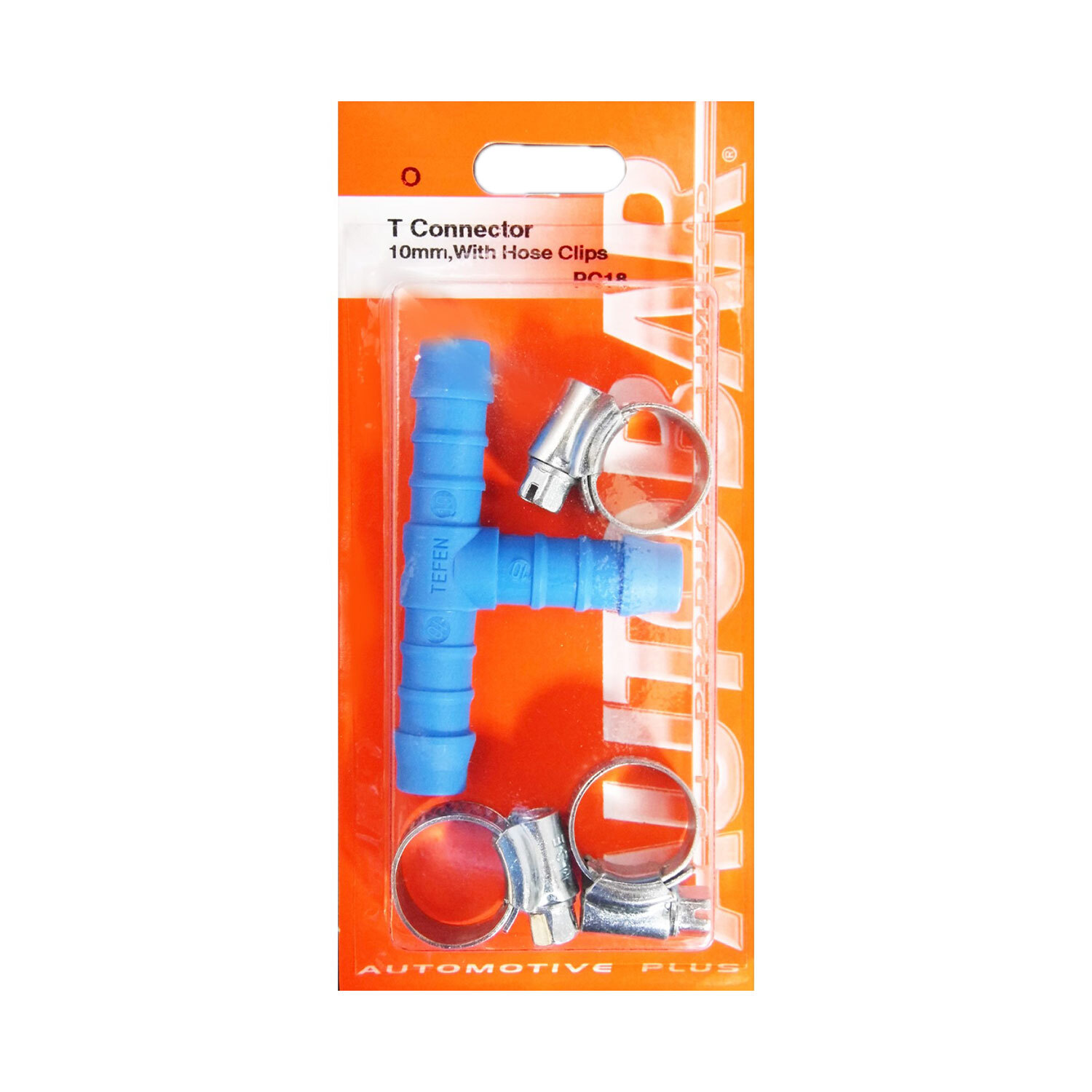 Autobar T Connector with Hose Clips - Blue / 10mm Image