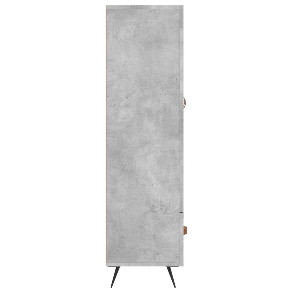 vidaXL 2 Glass Door Single Drawer Concrete Grey Highboard Image 7