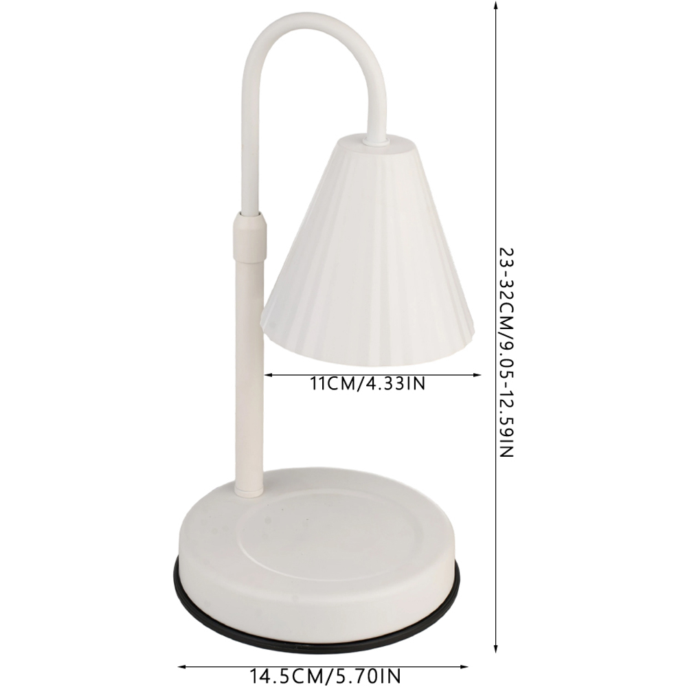 Living and Home White Height Adjustable Tabletop Candle Warmer Lamp Image 9