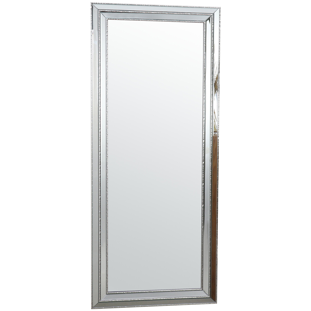 Silver Milana Textured Framed Mirror Image 1