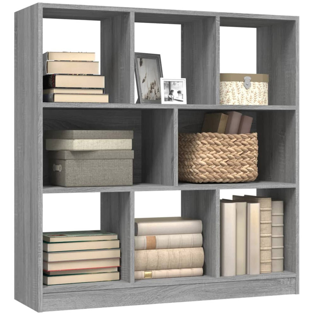 vidaXL 8 Shelf Grey Sonoma Bookcase Image 3