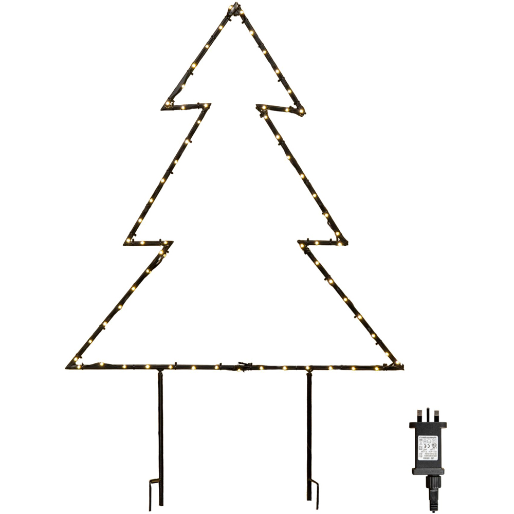 Samuel Alexander 124 Warm White LED Dewdrop Metal Christmas Tree with Stake Image 2