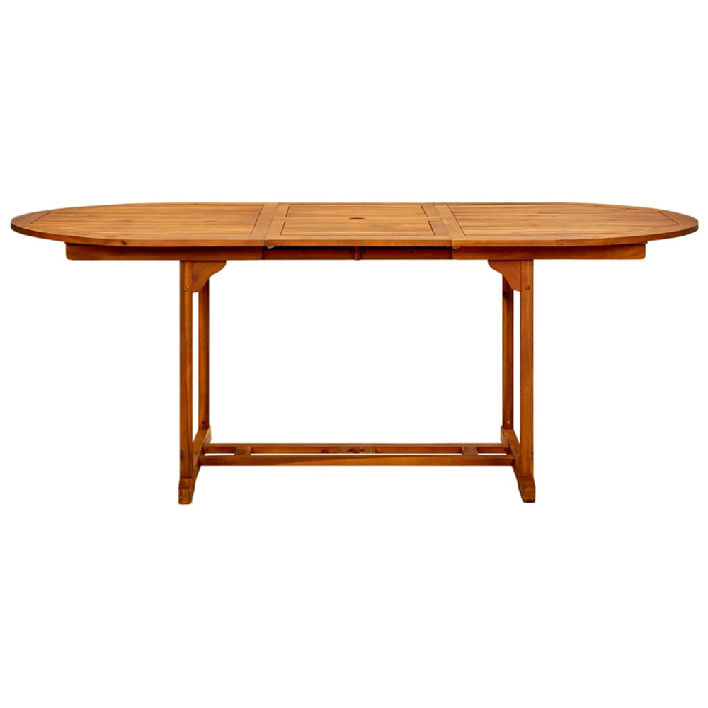 vidaXL 8 Seater Solid Acacia Wood Foldable Oval Garden Dining Table Brown Image 4
