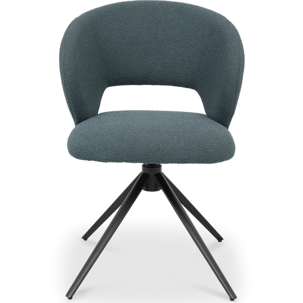Bentley Designs Stella Blue Boucle Fabric Swivel Chair Image 3