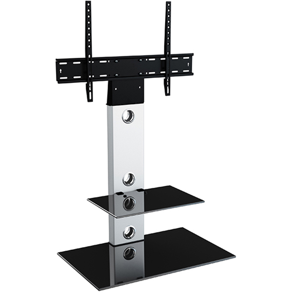 AVF Lesina 65 inch Silver and Black Glass TV Mount Pedestal Stand Image 2
