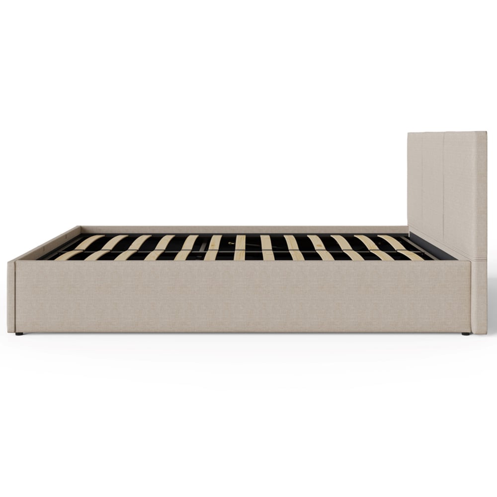 GFW Small Double Natural Hopsack Fabric End Lift Ottoman Bed with Bonnell Mattress Image 5