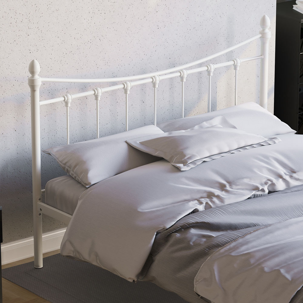 Vida Designs Paris Double White Metal Bed Frame Image 3