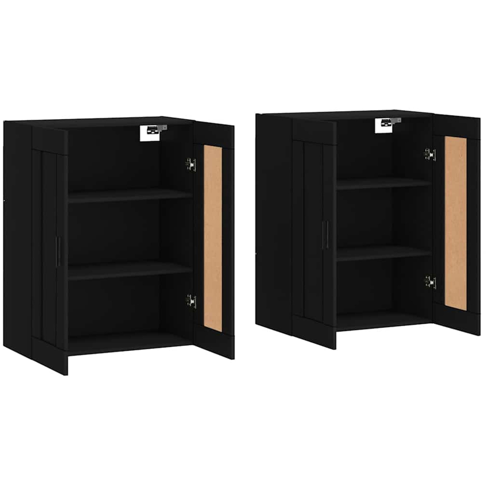 vidaXL 2 Door Black Wall Mounted Cabinet 2 Pack Image 4