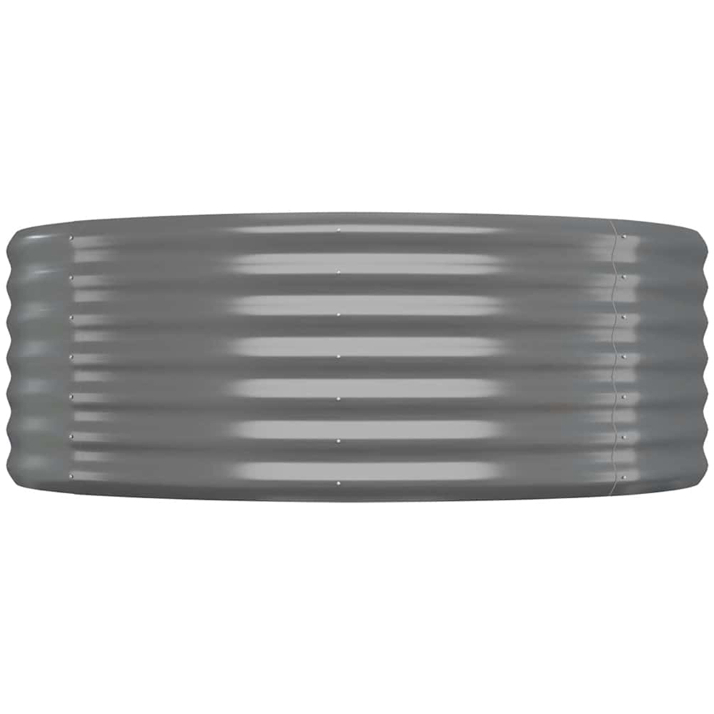 vidaXL Grey Galvanised Steel Garden Planter 100 x 100 x 36cm Image 2