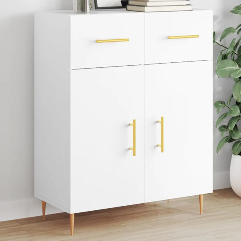 vidaXL 2 Door 2 Drawer White Sideboard Image 1