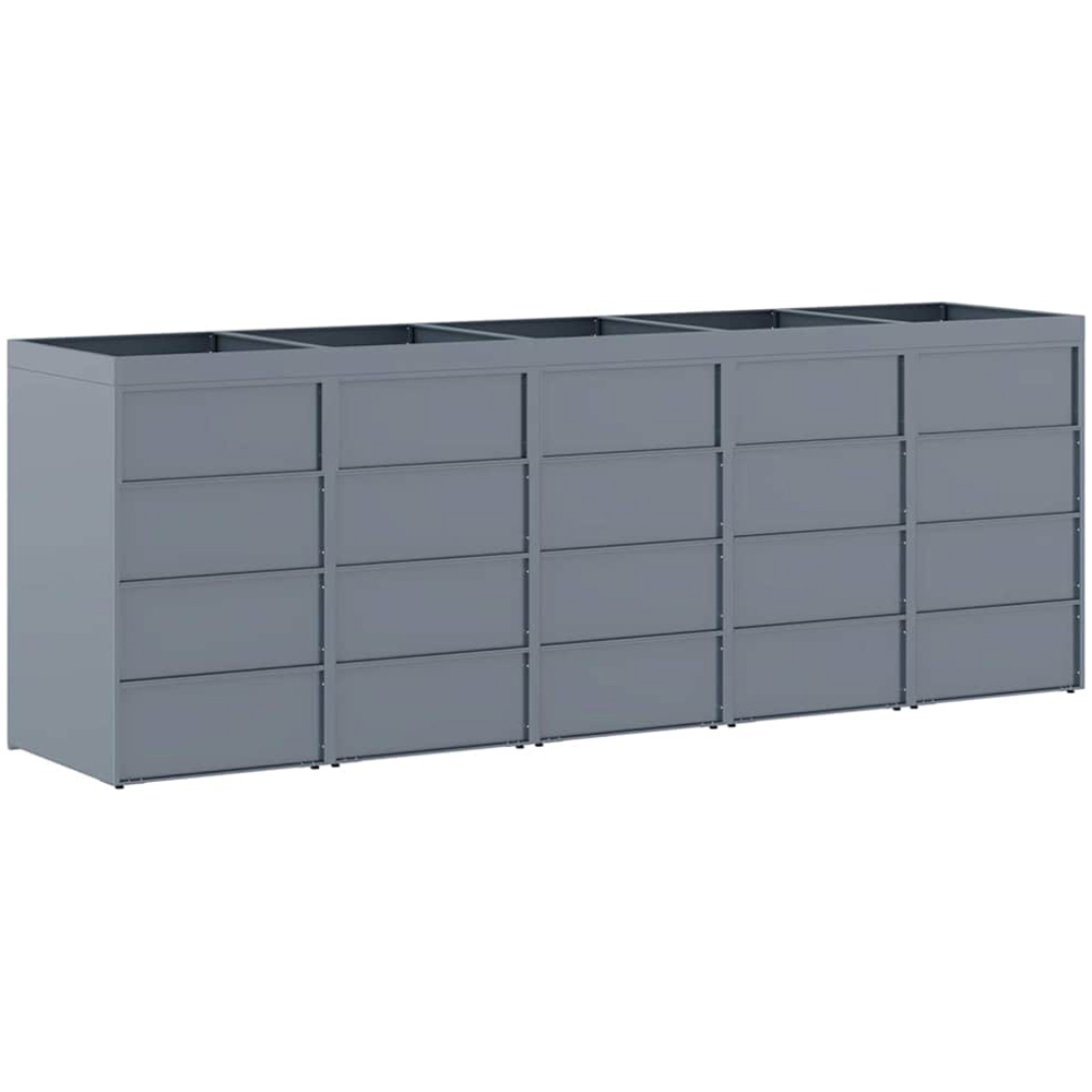 vidaXL Light Grey 5 Wheelie Bin Storage Shed with Planter Roof Image 6