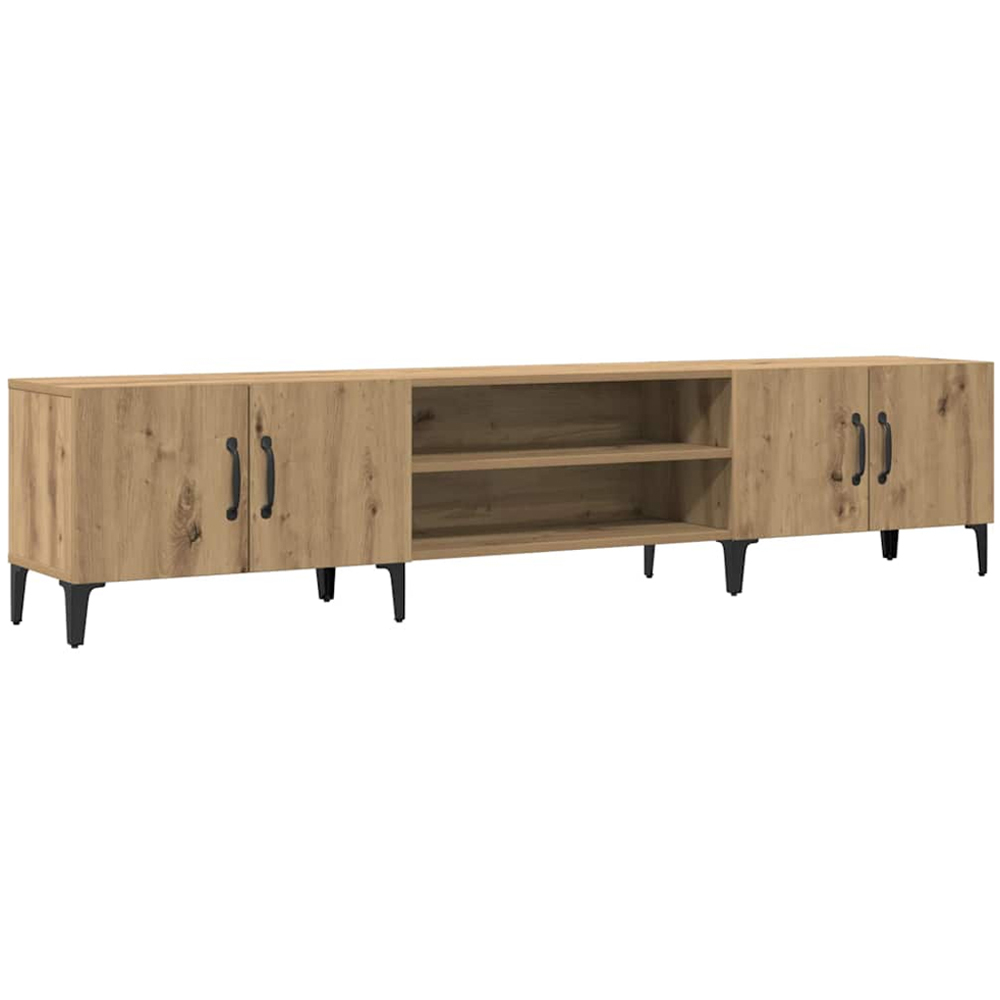 vidaXL 4 Door 2 Shelf Artisan Oak Wide TV Cabinet Image 2